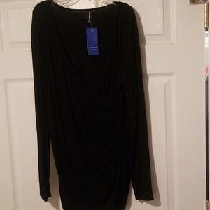 Black long sleeve wrap shirt